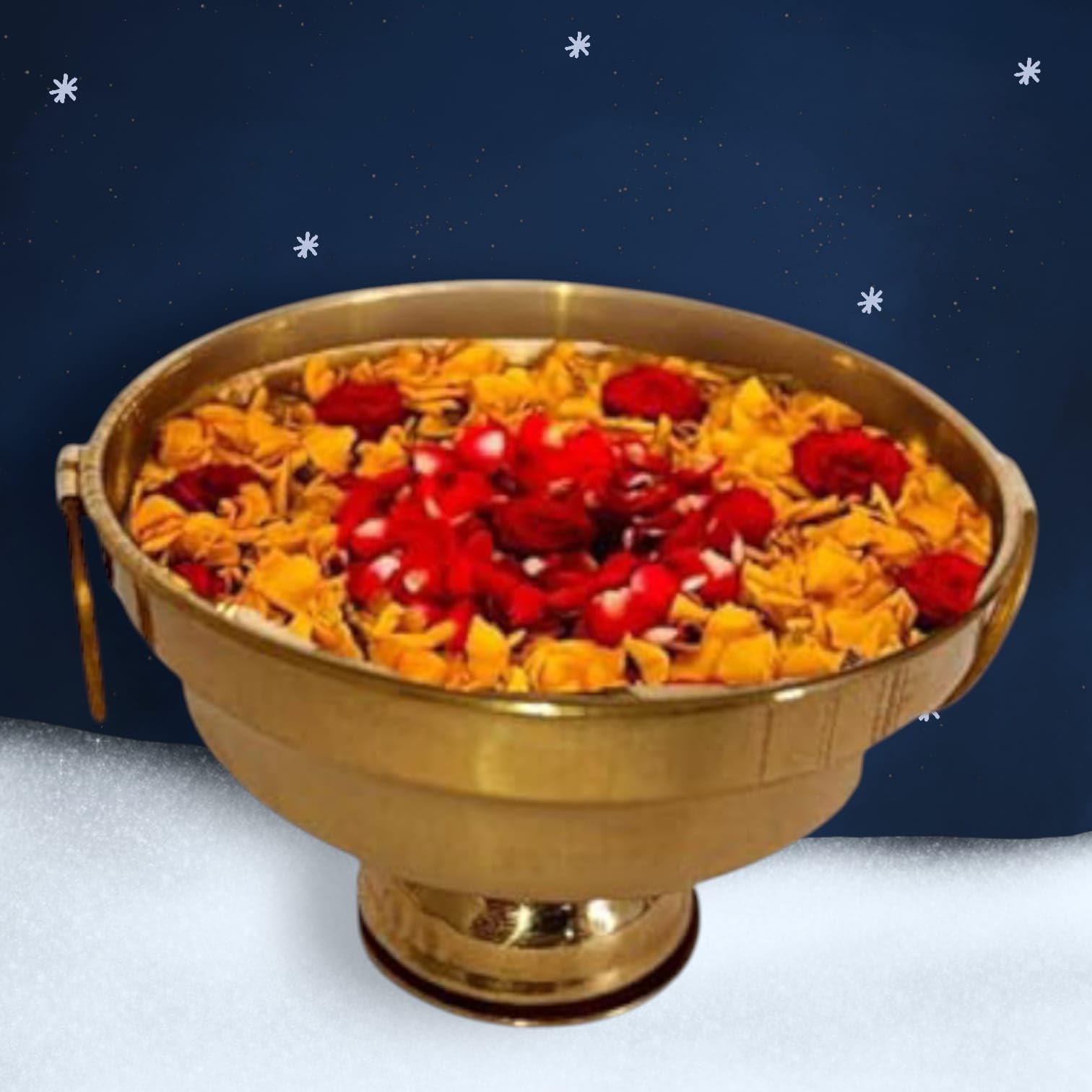 Denique Brass Gangal/Gangalam Bowl Pooja mandir Home Decor Item,Puja/Living Room Decoration showpieces,Table Decorative, Size 3" inch-image-19