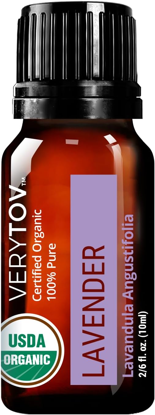 Premium USDA Organic Lavender Essential Oil – 100% Pure Natural Undiluted, for Aromatherapy Diffuser, 10ml