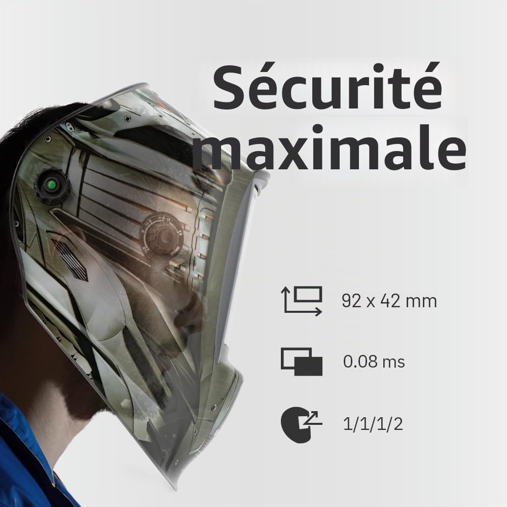 GYS Casque de Soudeur Alien XXL Masque de Soudure Mixte, Gris/Noir, Taille Unique, réglable