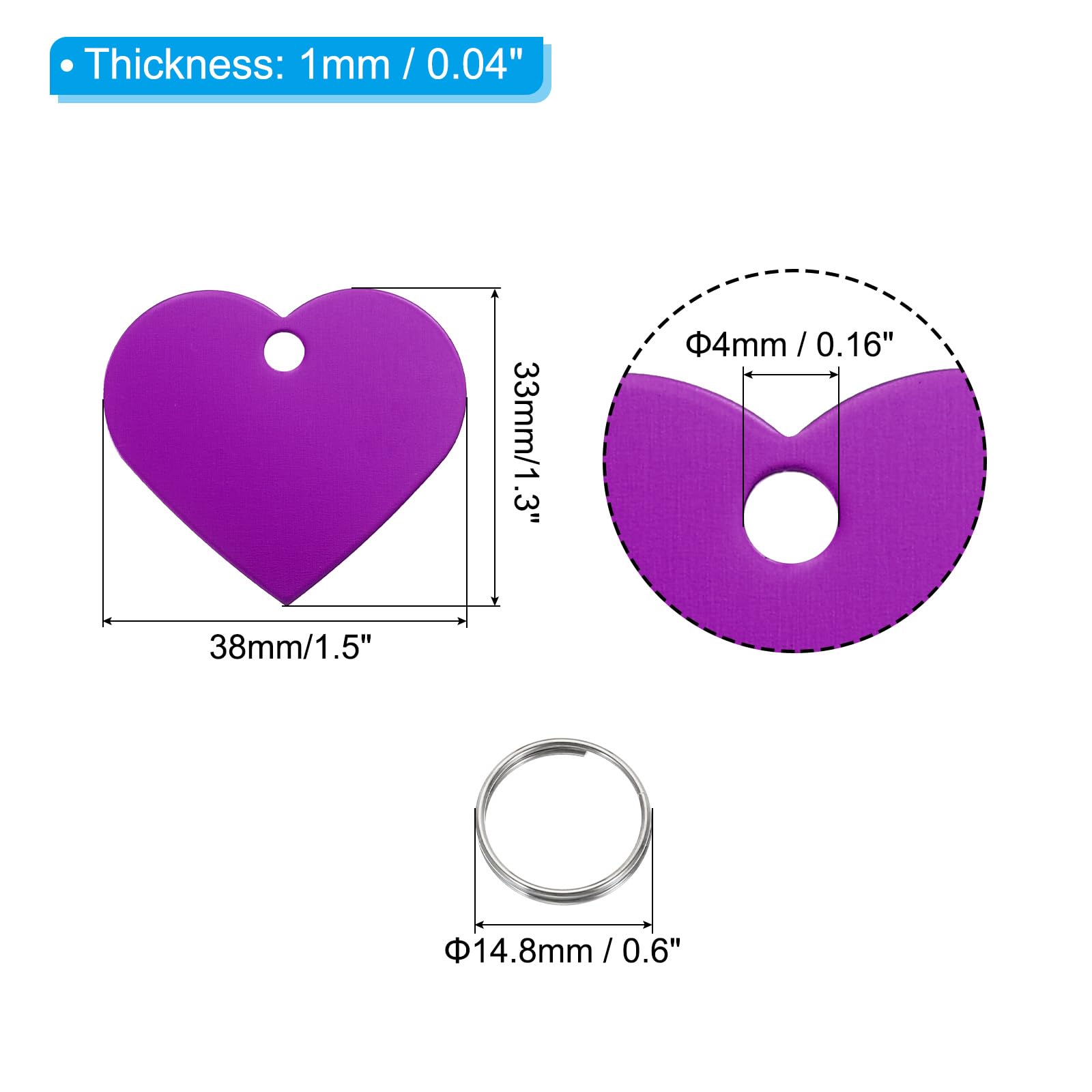 PATIKIL Aluminum Stamping Blanks 1.3 x 1.5 Inch - Image 2