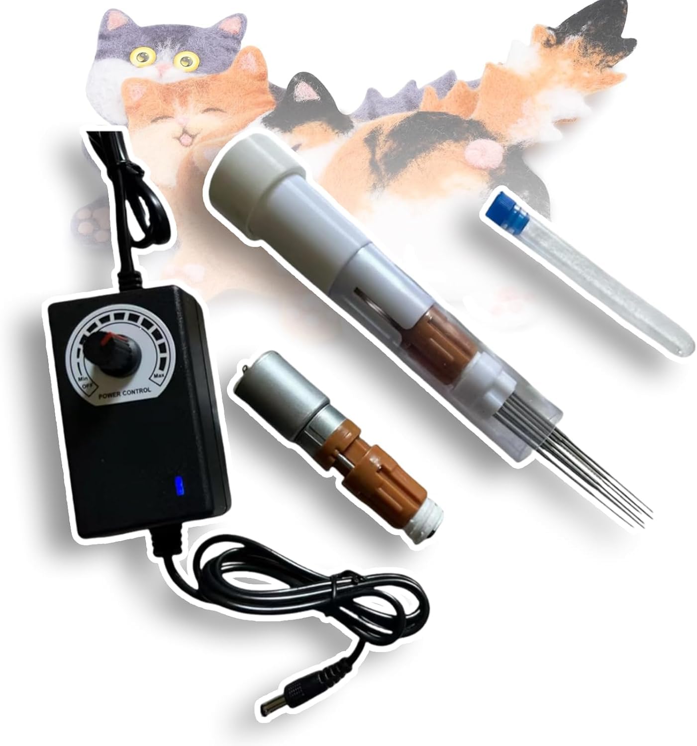 Máquina Eléctrica Para Fieltro Con Aguja, Máquina De Fieltro De Lana Diy Con 7 Agujas Y 5 Cabezales De Repuesto Para Trabajos De Manualidades Y Pintura De Lana.