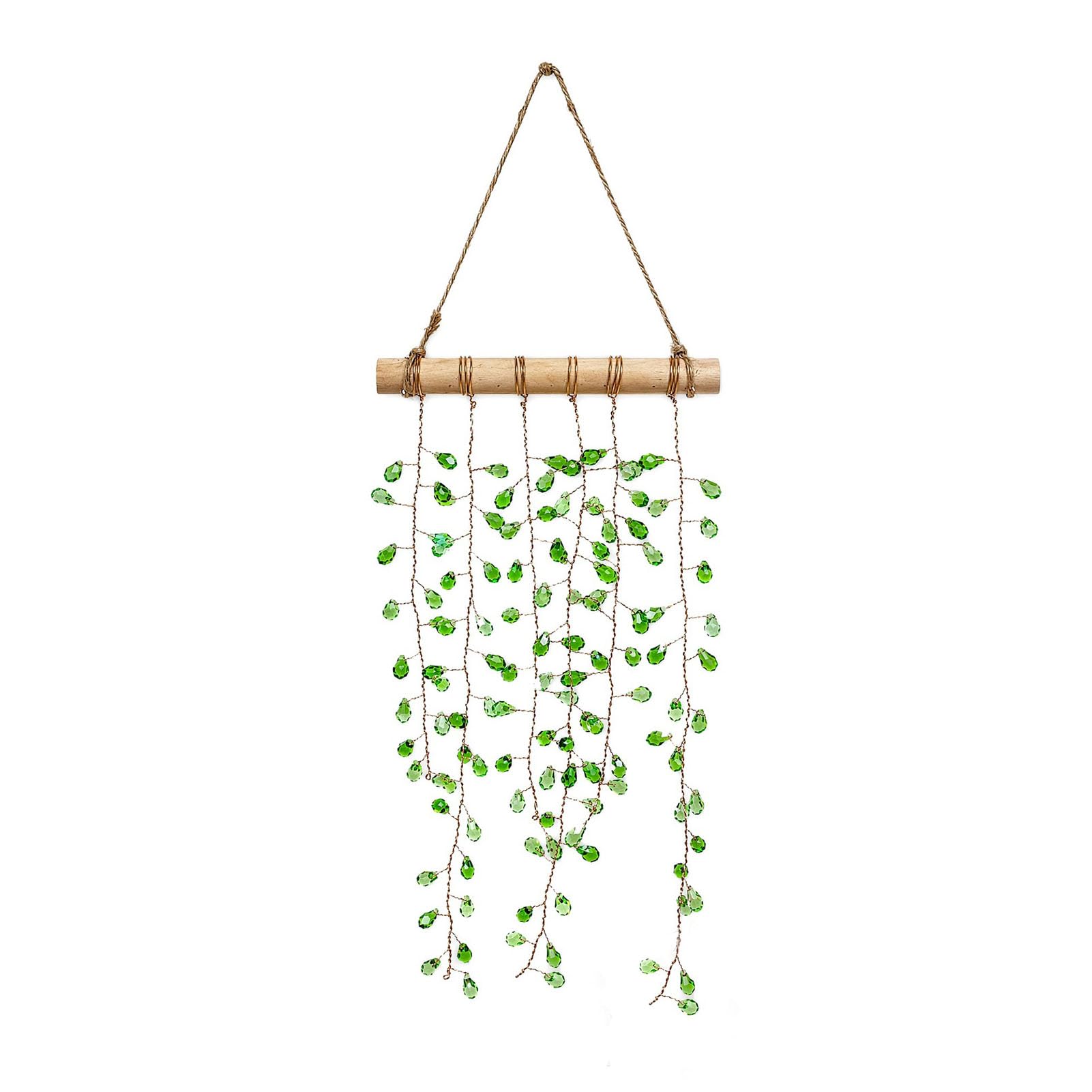 BRRNOO Kristall Sonnenfänger 2er-Pack, Grünes Pflanzen-Design Boho