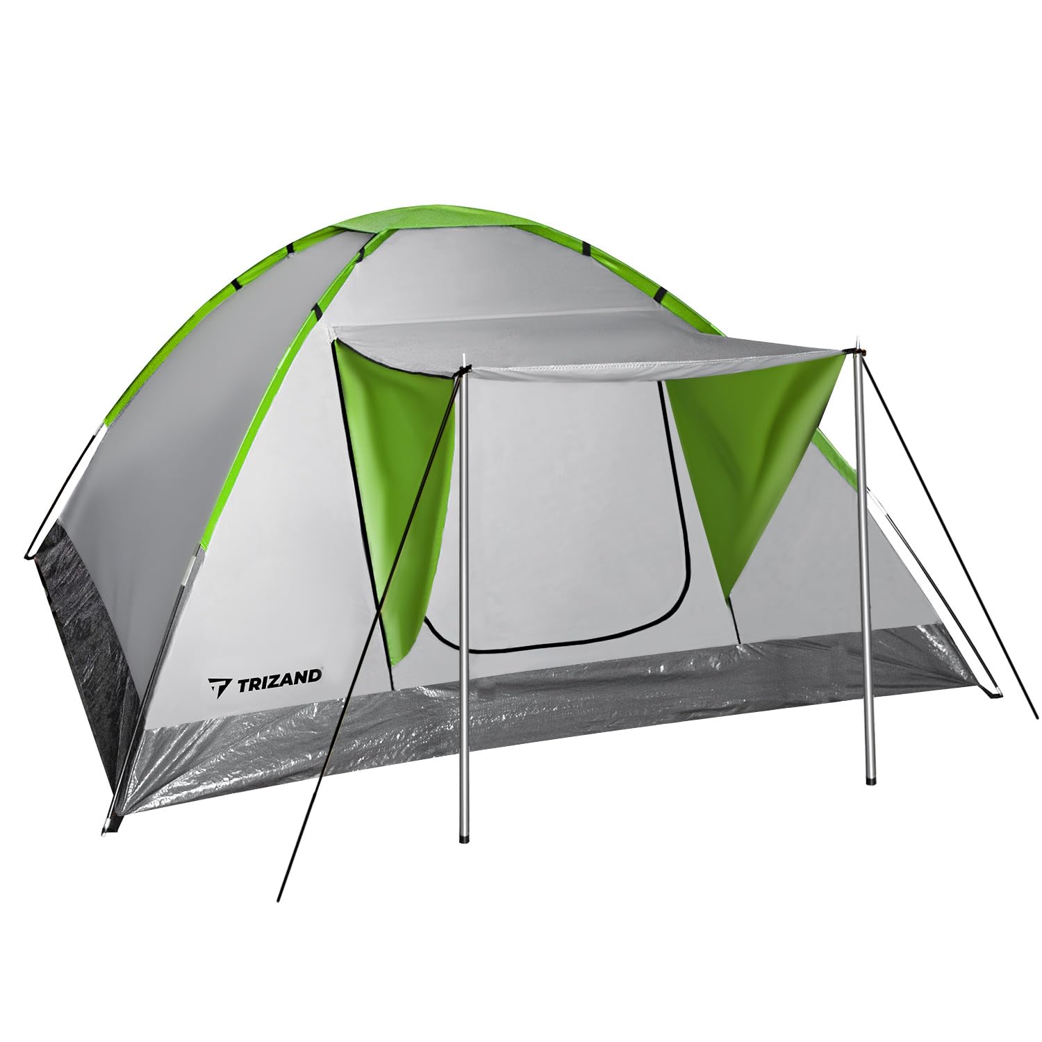 TRIZAND Campingzelt Montana mit Vordach 4 Personen Wasserdicht Moskitonetz Familienzelt Gruppenzelt 23481