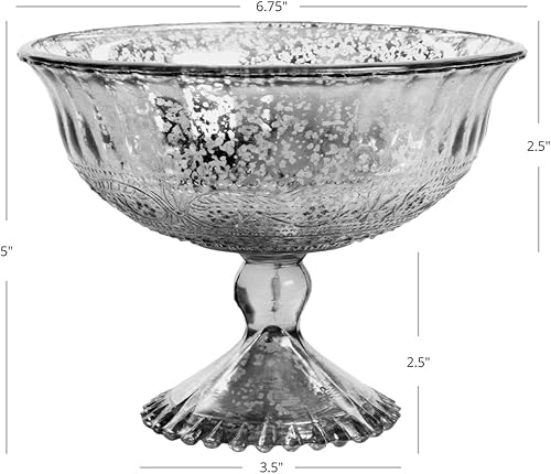 Miniatura 4 de Koyal Wholesale Cuenco de compota de vidrio de oro rosa de 7 pulgadas con pedestal y centro de mesa