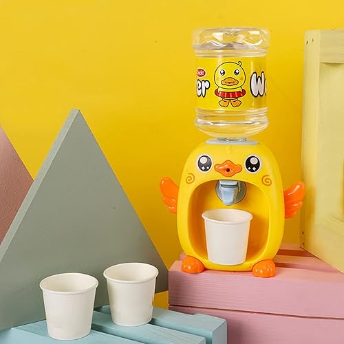 Miniatura 4 de LUOZZY Mini dispensador de agua para niños, máquina de agua de rana cerdita de dibujos animados, fuentes de agua potable, juguetes para niños (pato)
