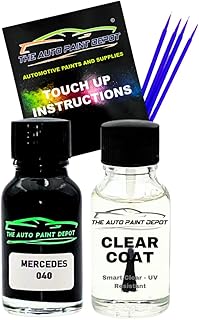 Auto Paint Depot Touch Up Paint for Mercedes-Benz - Black 040 -C,CLK, Coupe,E,M,ML Class,S Series,SL Series,SLK (All Years, All Models) Half Ounce with Clear Coat
