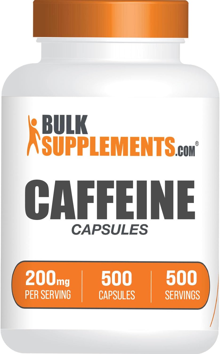 BULKSUPPLEMENTS.COM Cápsulas de cafeína  Suplementos de cafeína, píldoras de cafeína de 200 mg  Cápsula de cafeína, pastillas de cafeína Stay Awake  1 cápsula por porción, suministro para 500 días, Colombia