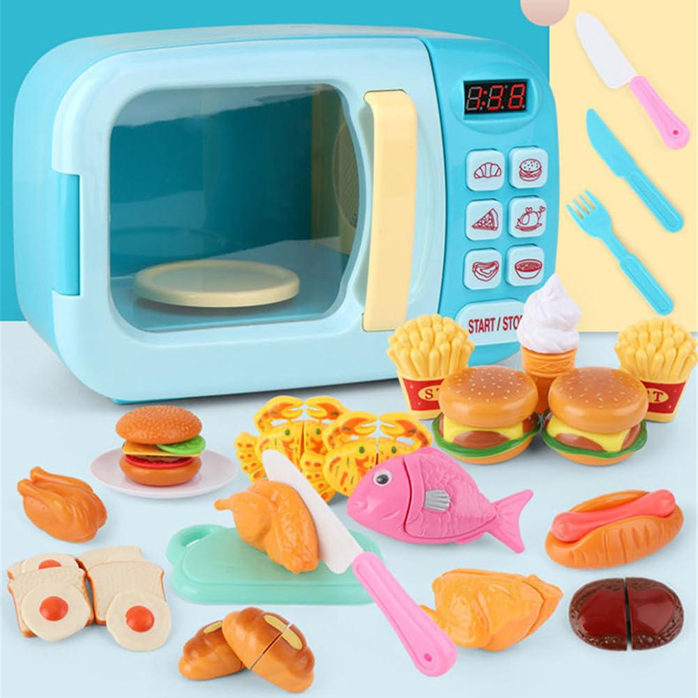 Generico Giocattolo con Forno a microonde: Gioca a Cucinare con e Suoni | Elettrodomestico da Cucina a Batteria Giocattolo educativo per Bambini (Cibo Casuale Incluso)