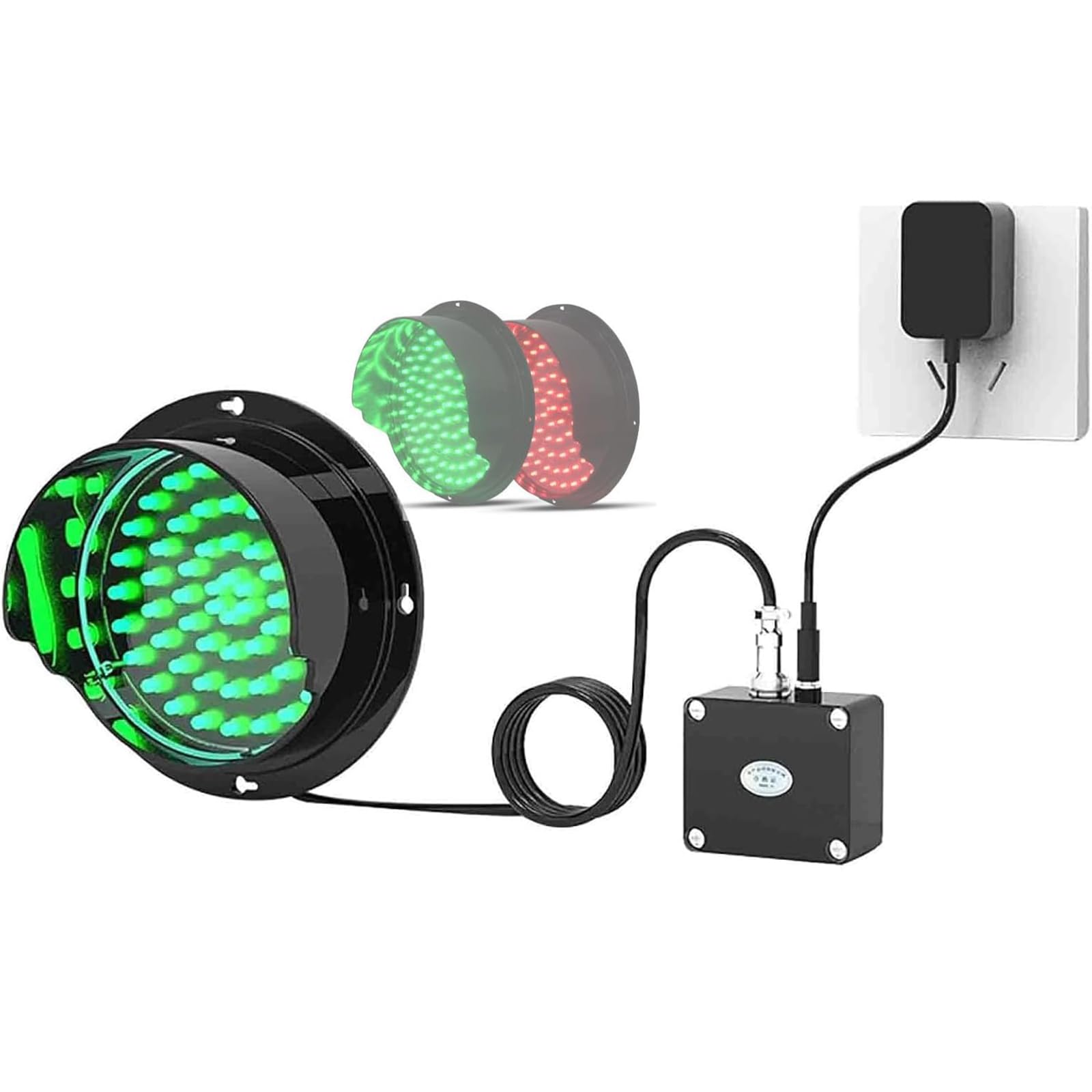Przemysłowa czerwona zielona sygnalizacja świetlna 4-calowa lampa LED Stop Go Signal, IP65 wodoodporna wysoka jasność dla magazynów Place budowy i doków ładunkowych, łatwa wtyczka do montażu i zabawy