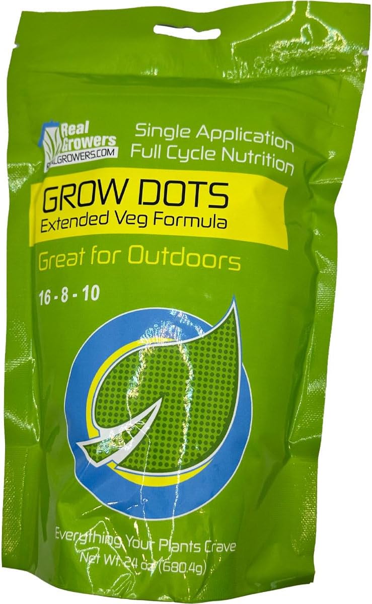 Grow Dots Extended Veg Plant Food, Single-Application, Programmed-Release Plant Nutrient Fertilizer 24oz