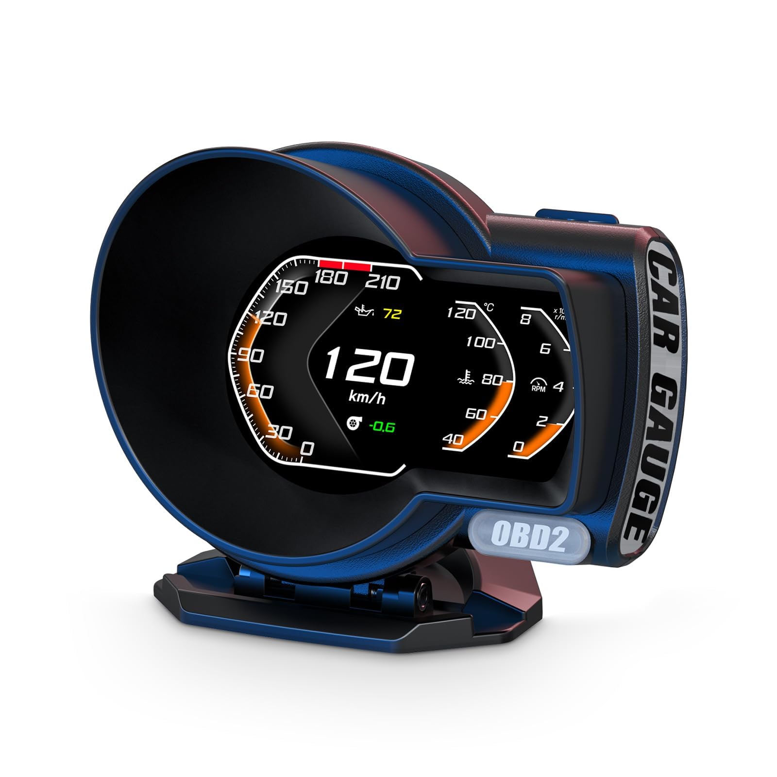 obd2 Gauges Display Car HUD Head Up Display F8 Plus,OBD+GPS Gauge, Digital Speedometer for Car with Water Temperature, Voltage, Fuel Consumption, RPM,obd2 Gauge Speedometer Suitable for All Car-image-46