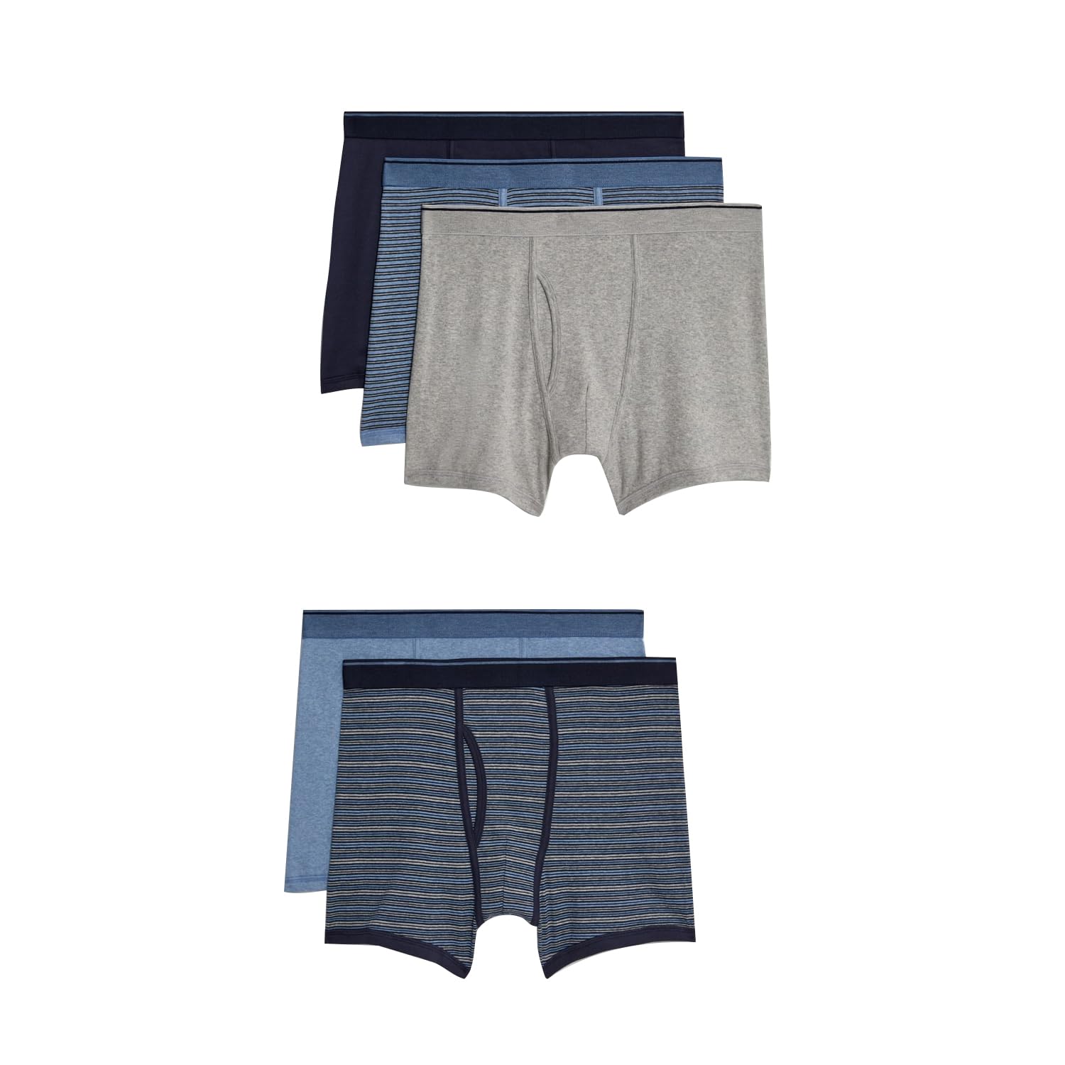 Cool & Fresh™ Mens Cotton Solid Mid Rise Trunks (Pack of 5)-image-47