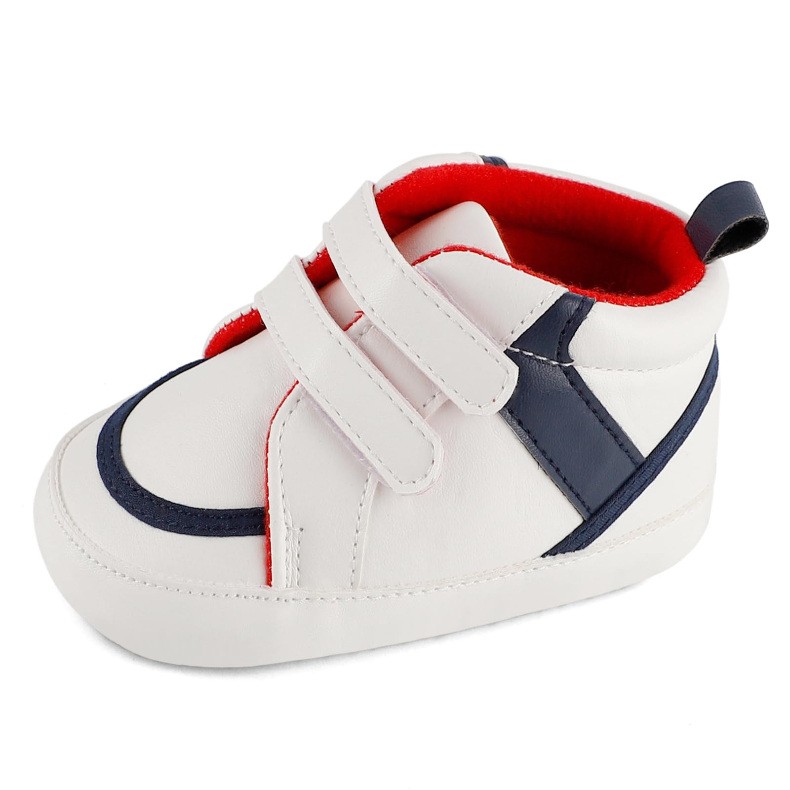 ESTAMICO Baby Boys Girls PU Leather Sneakers Anti-Slip Rubber Sole Infant First Walkers Outdoor Shoes