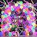 PageebO 154Pcs UV Neon Balloon Arch kit for Glow in The Dark Birthday Party Graffiti Splash Paint Party Rock and Roll Party Decorations