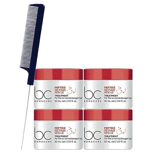 M Hair Designs Peine desenredante para reparación de péptidos Bonacure, tratamiento nutritivo profundo, 1.0 fl oz (paquete de 4)