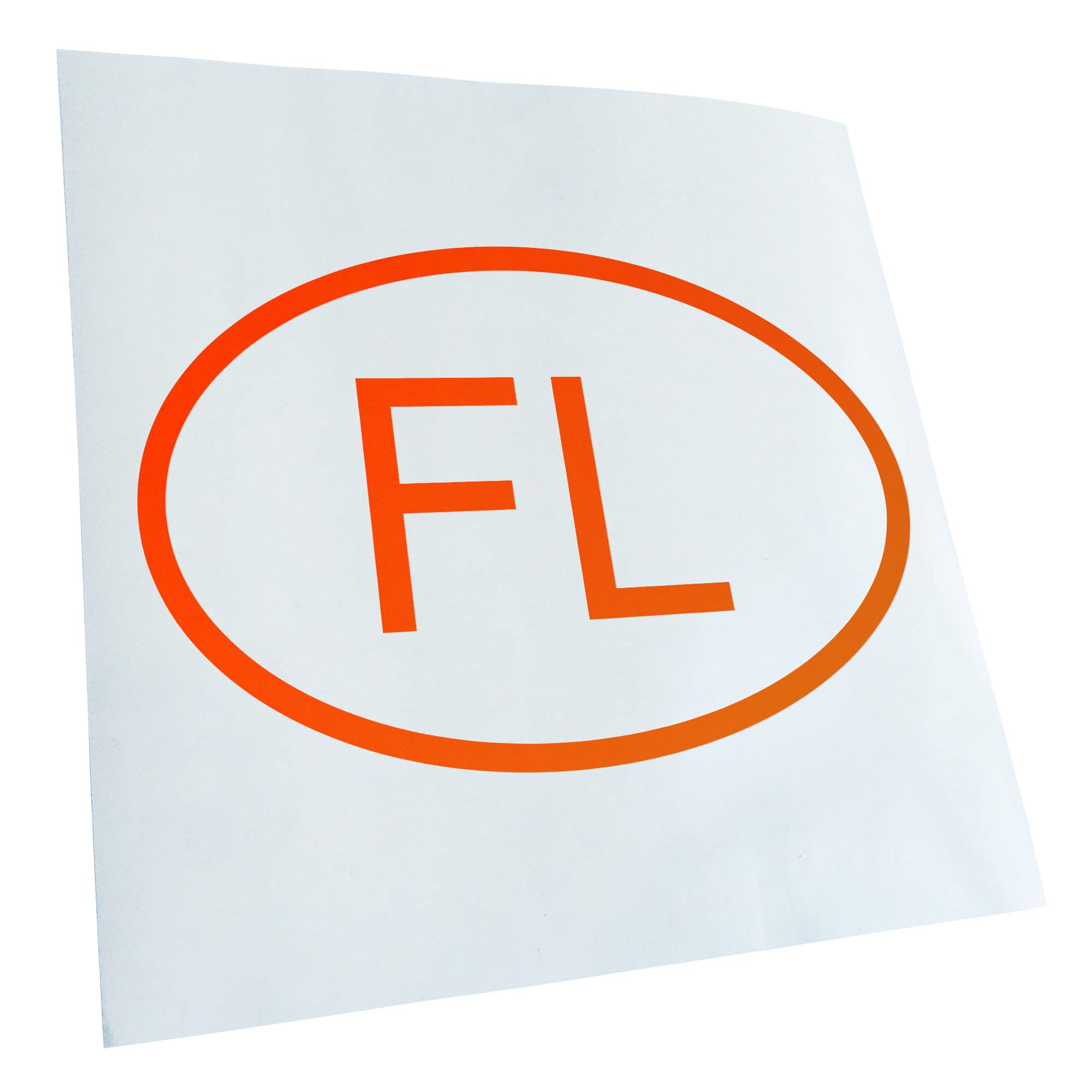 Kiwistar - Car Sticker - Neon Orange - 40 x 27 cm Liechtenstein FL Sticker for Car, Laptop, Bicycle, Truck, Motorcycle Multi-Coloured JDM Decal Racing