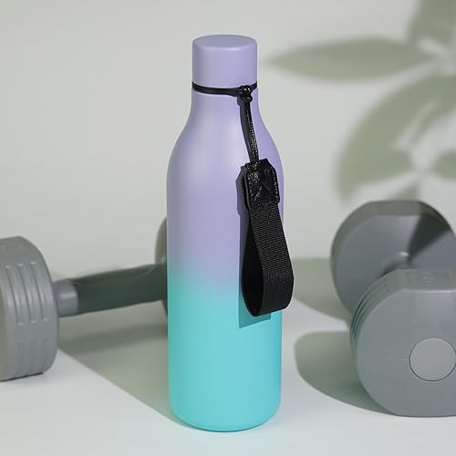 Miniatura 4 de BJPKPK Botellas de agua aisladas, botella de agua de metal de acero inoxidable de 25 onzas con correa, sin BPA, a prueba de fugas, tazas, frascos,