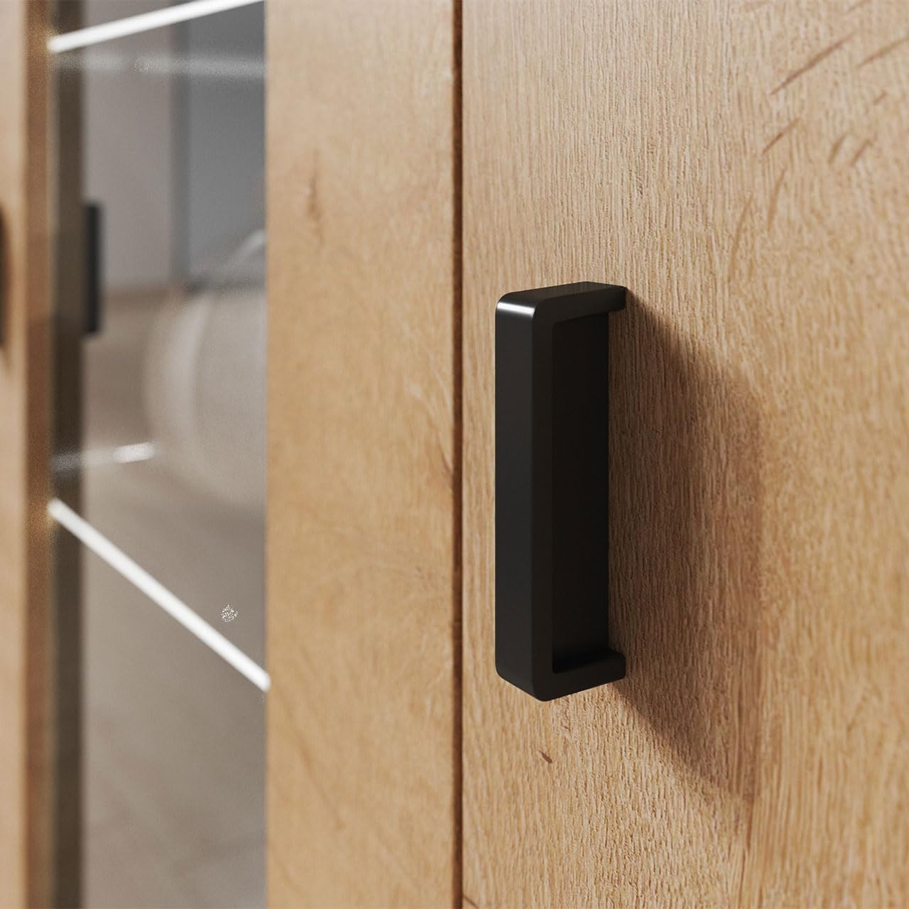 Standvitrine Soho S6 Mit LED-Beleuchtung – Hochschrank 192 Cm, Glasvitrine In Eiche/Schwarz