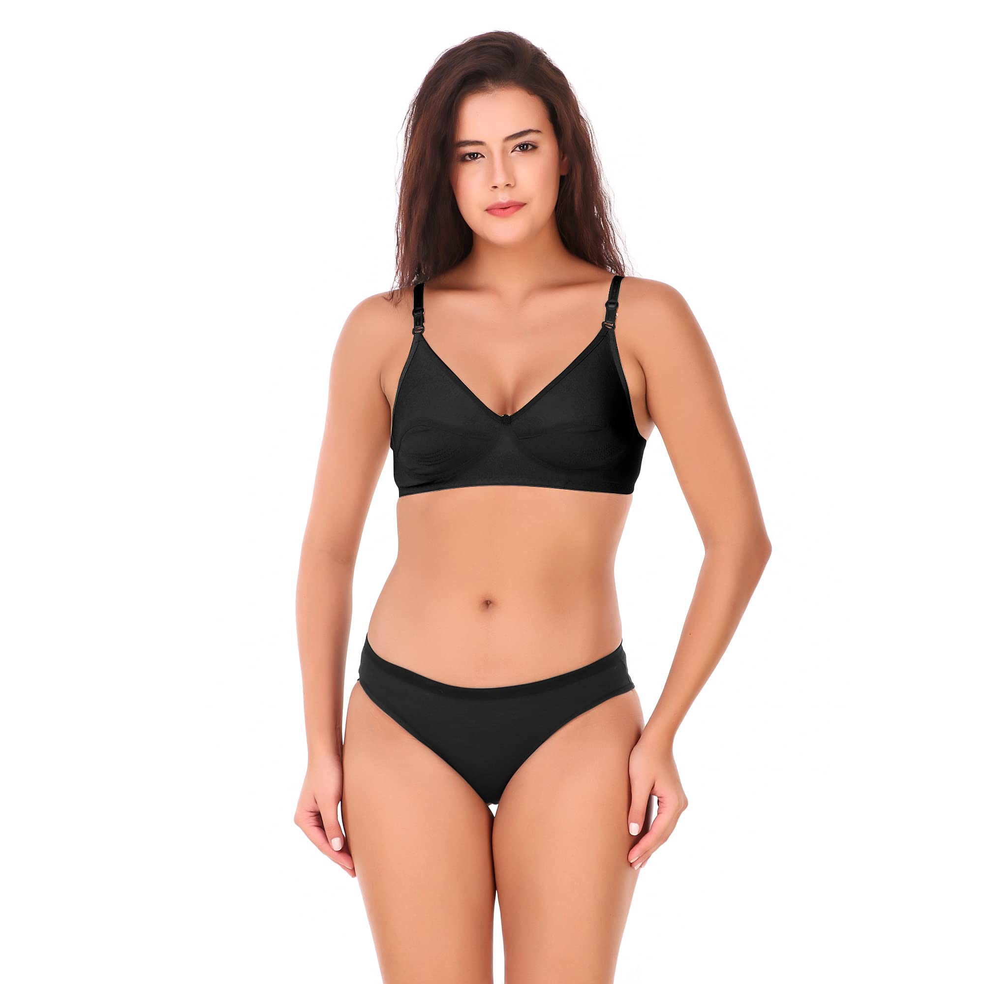VOUIVRE Cotton Lingerie Set for Women Non Padded Wire Free Bra Panty Set for Women's-picture-38