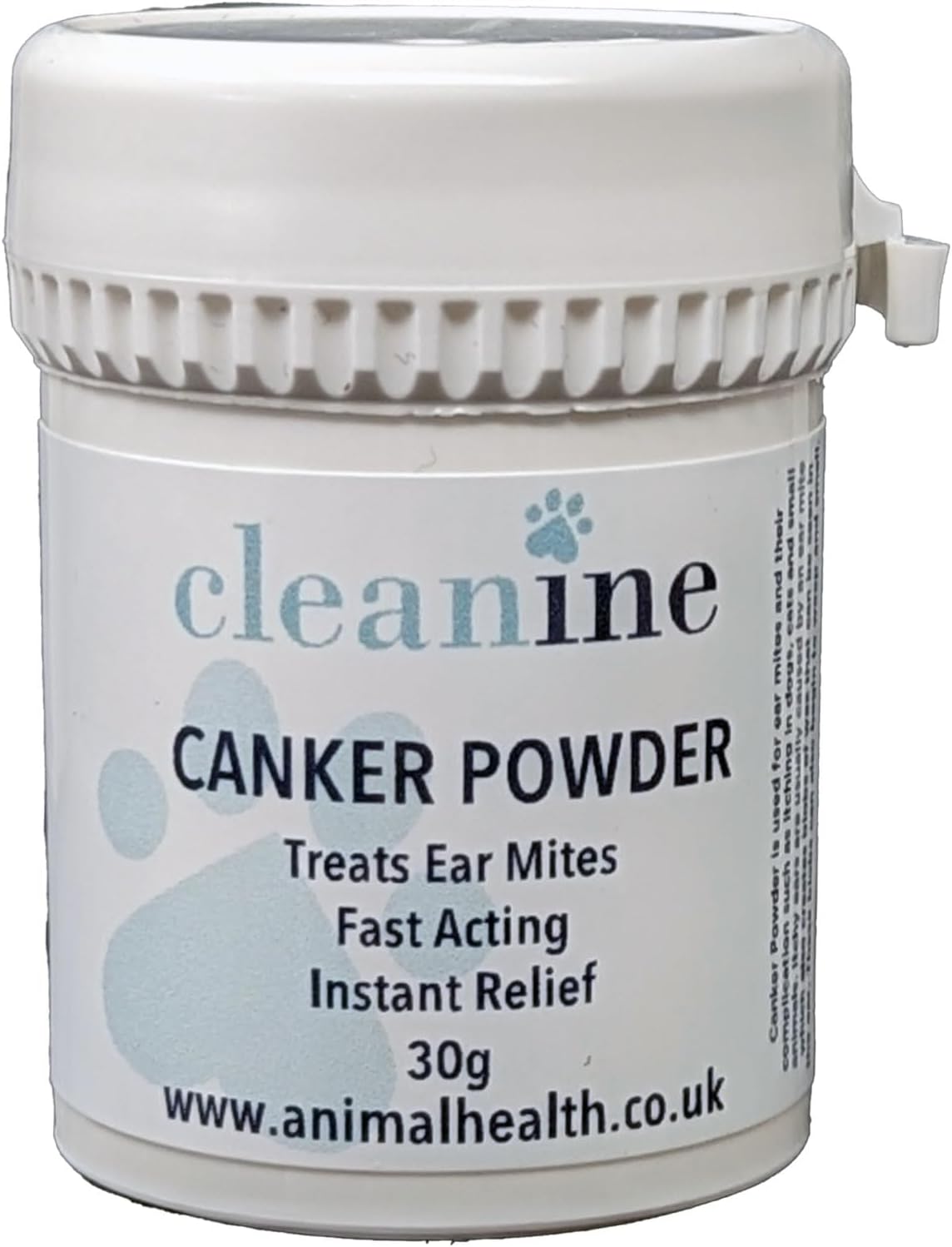 Ear Mite Powder 30g Fast Acting Stops Discomfort, Head Shaking, Wax, Mites Gunk & Ear Odour for Dogs, Cats, Horses, Rabbits and Small Animals
