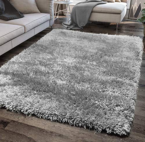 Modern Style Rugs Living Room Soft Fluffy 60mm Shaggy Lounge Or Bedroom Rug In Large Room Sizes 6 Cm Shaggy Light Grey 160x230cm