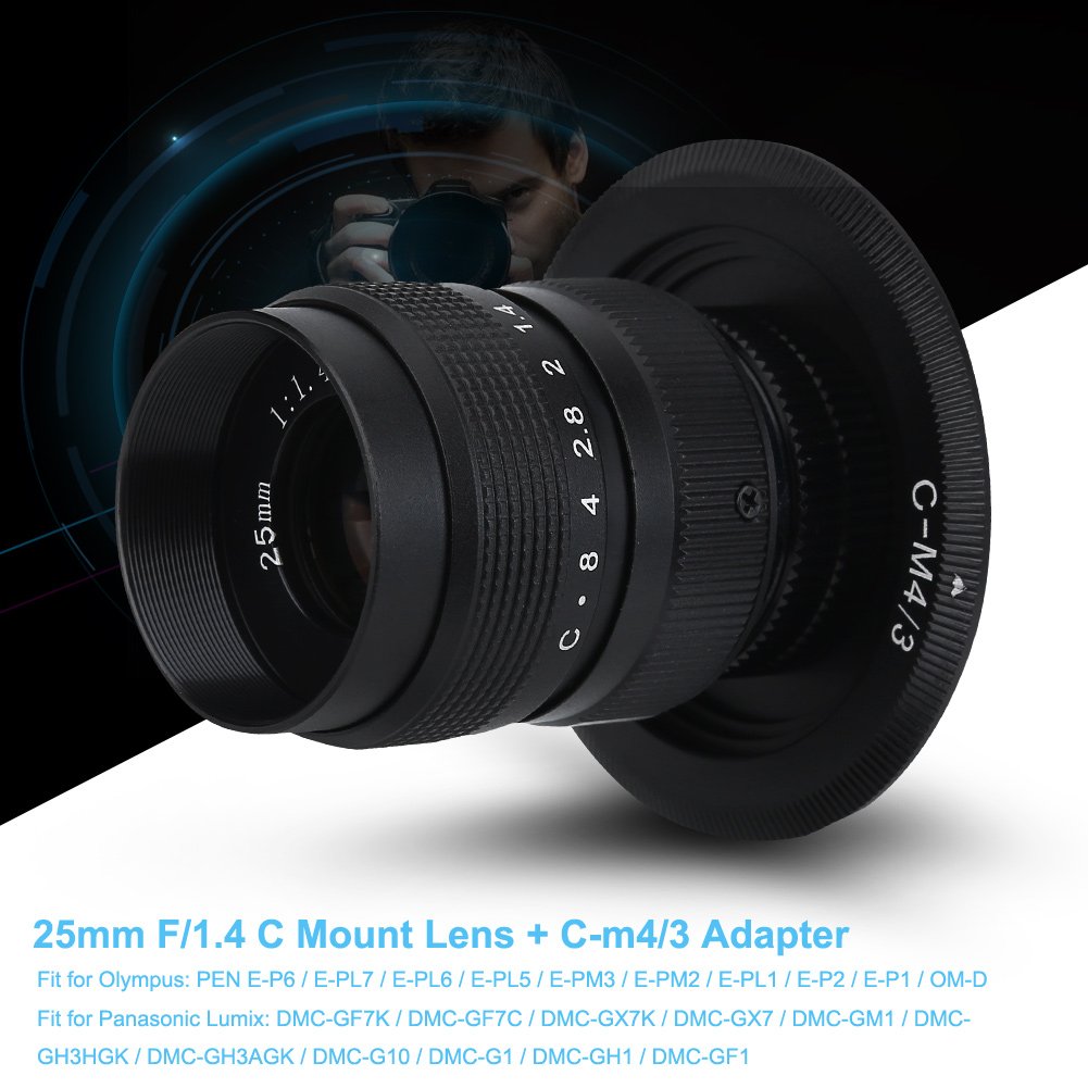 25mm 1.4 Lens C M43 Adapter Macro Ring EPL5 EPM3 EPL7 OM D