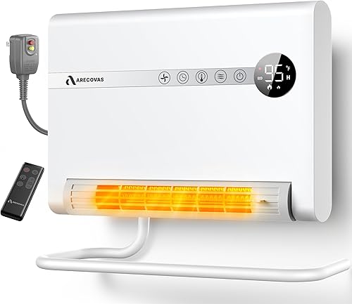 Miniatura 10 de Calentador de pared, calentador de espacio para recámara, calentadores eléctricos PTC de 1500 W de calentamiento rápido para uso en interiores,