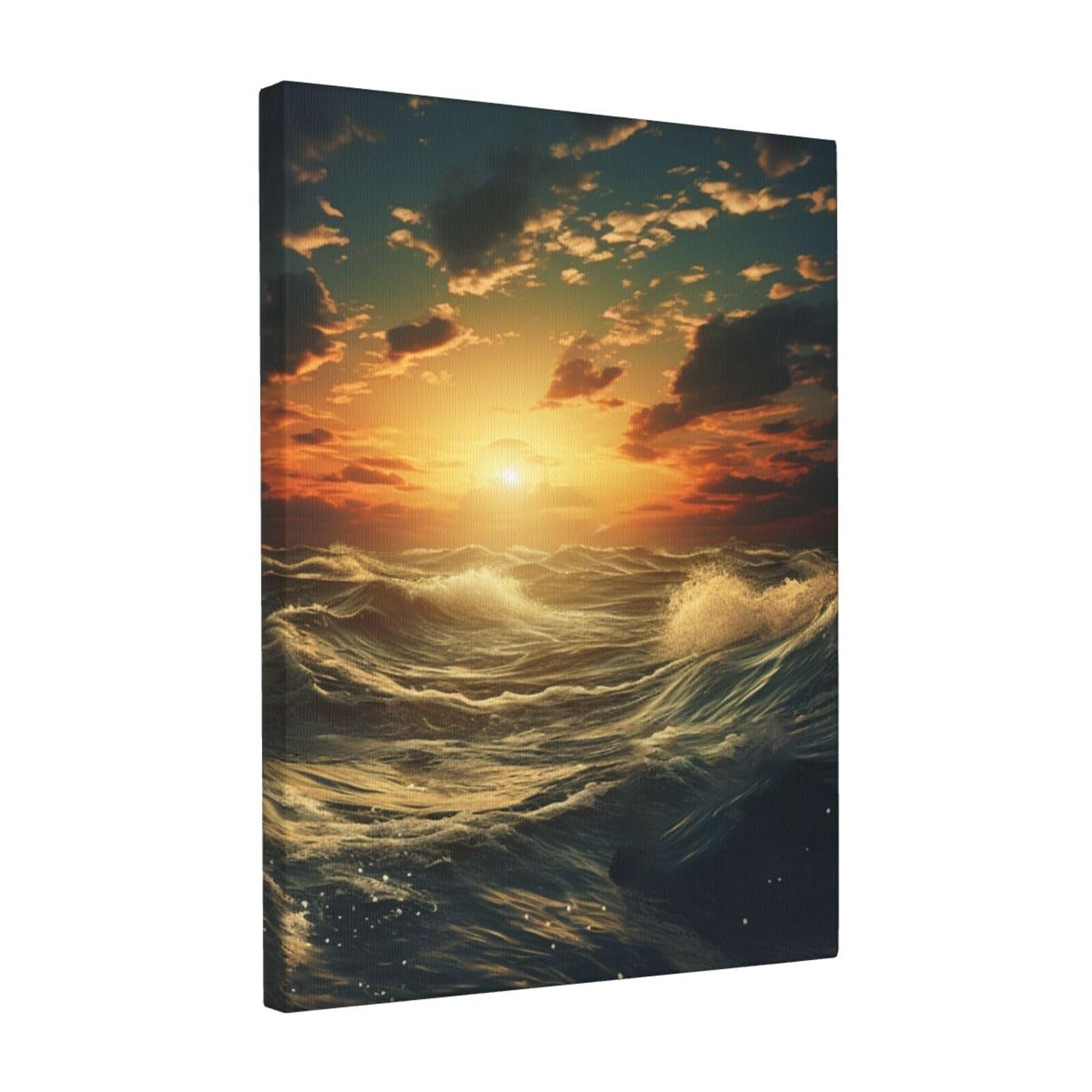 FodPand Ocean After Storm Canvas Wall Art for Living Room Wall Decor 12"x16" Modern Artwork Painting Pictures Hanging Canvas Prints Aesthetic Wall Art for Bedroom Bathroom Office Wallart Decor