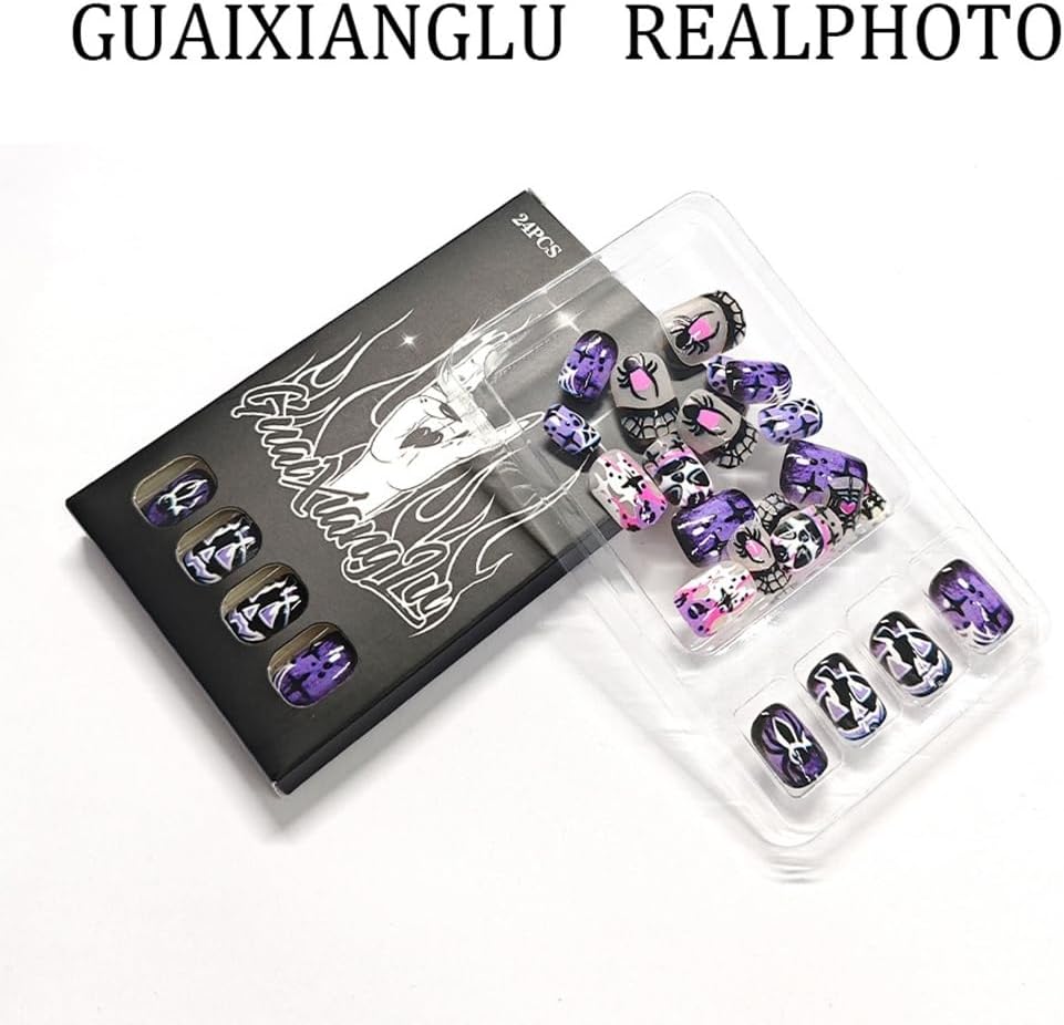 ECVGHD Square False Nail Glues on Nail Stick on Nail Press on Nail Women