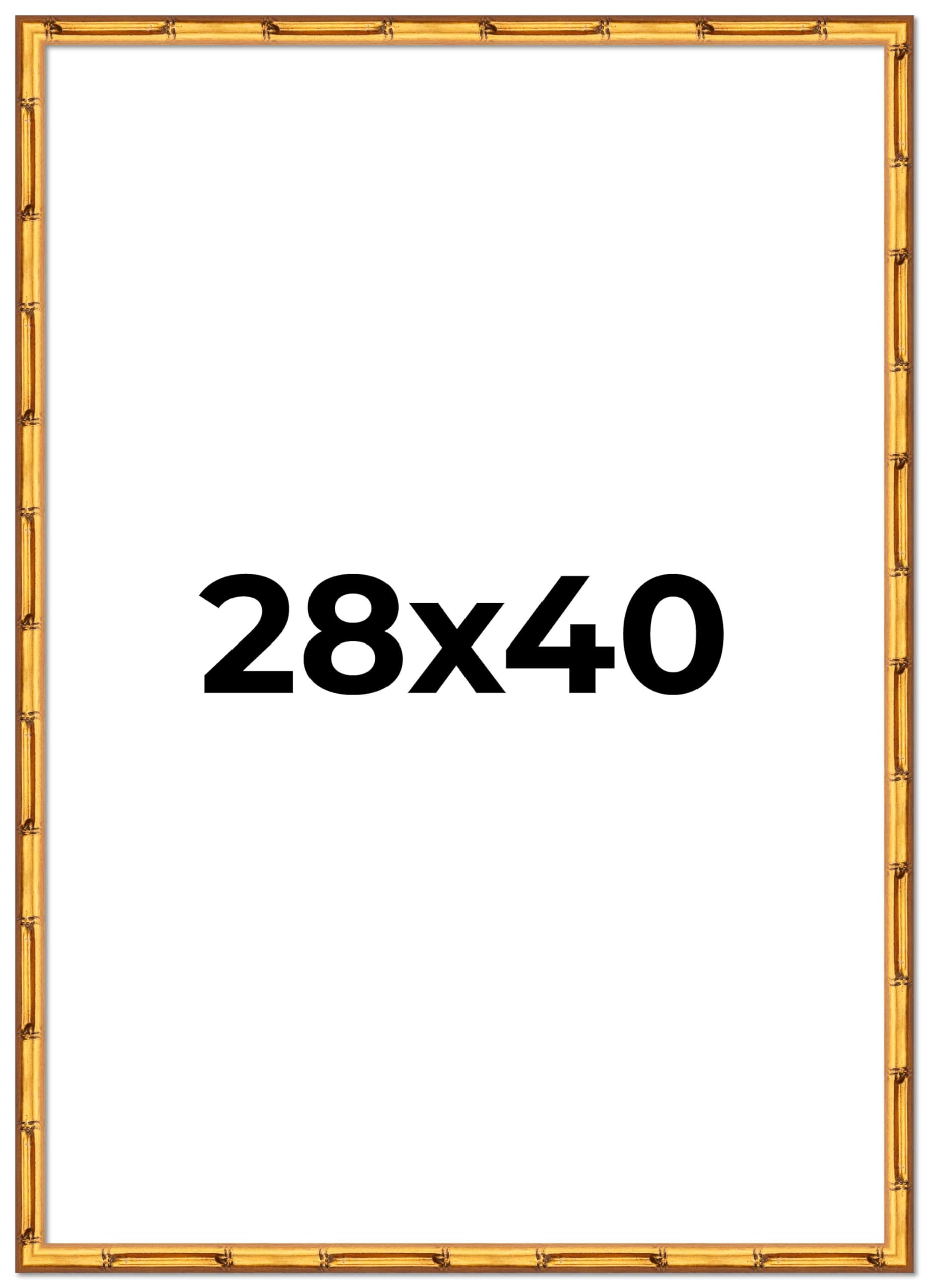 Poster Palooza 28x40 Gold Bamboo Solid Wood Picture Frame