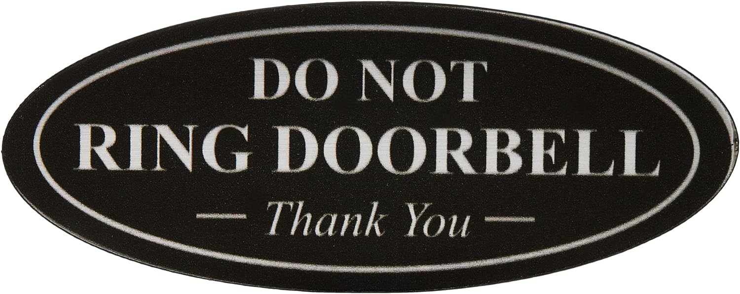 BPA® DO NOT Ring DOORBELL Thank You Sign - Blue/Gold Small
