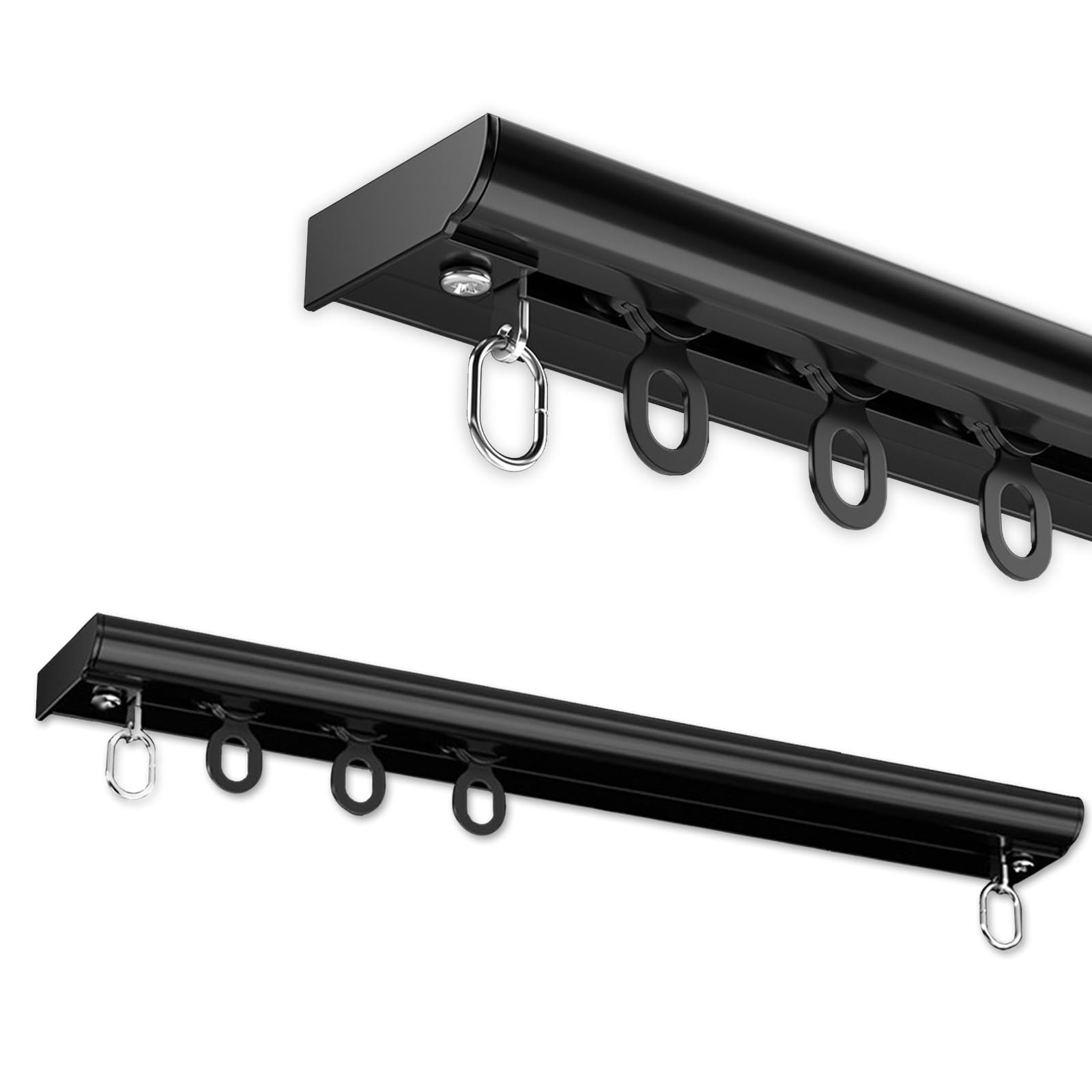 Ultr-thin Ceiling Curtain Track For Curtains, Drapes, Sliding Door Heavy Duty Curtain Tracks Rods System, Privacy Room Divider For Balcony/Bay Window/Hotel/Office