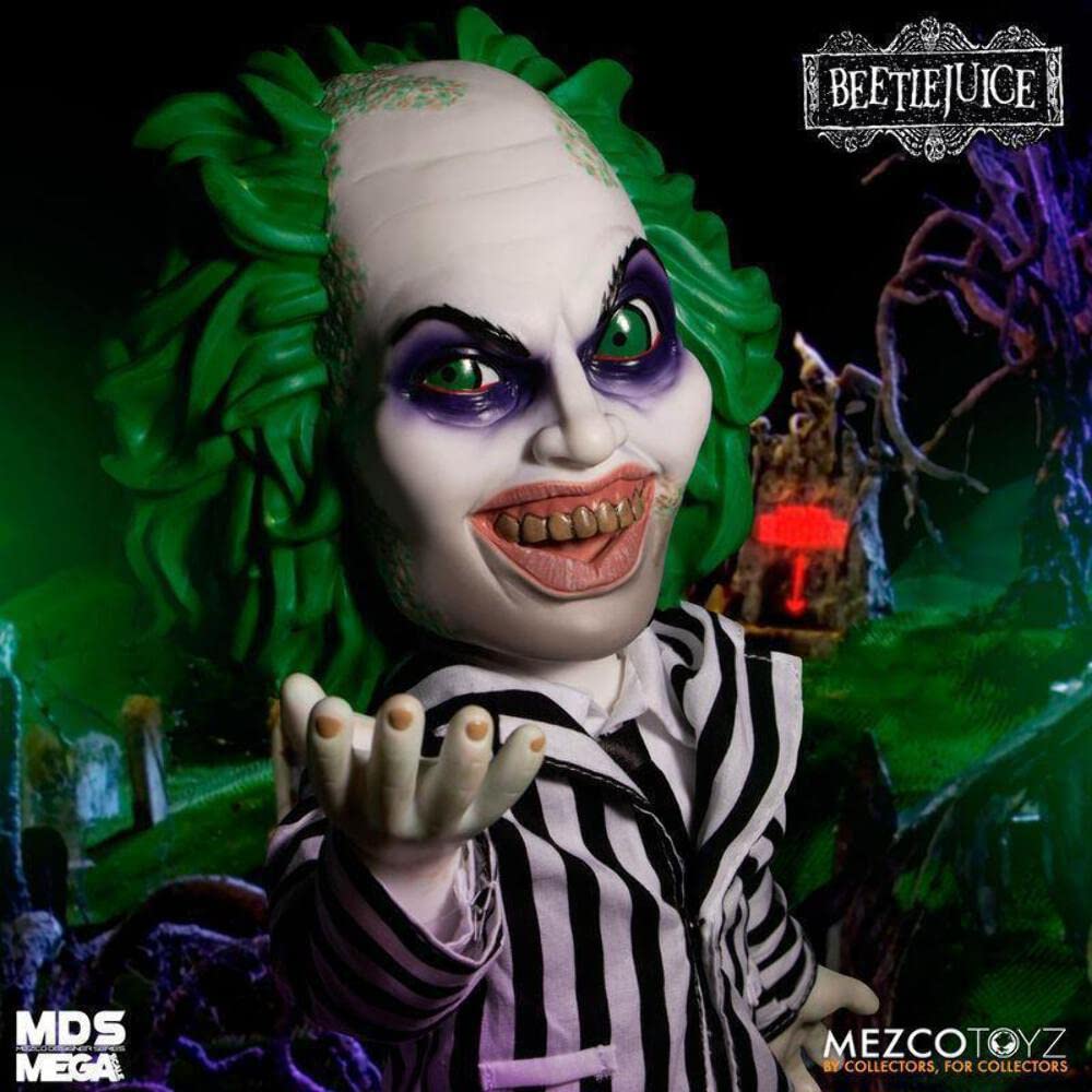 Mezco - Figurne Beetlejuice - Beetlejuice Talking 38cm - 0696198904031, Multi-Colored, Standard