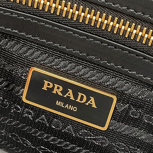 Prada Black Logo Jacquard Canvas Satchel Crossbody Bag with Detachable Strap Magnetic Snap Interior Zip Pocket Made in Italy New - Image 7