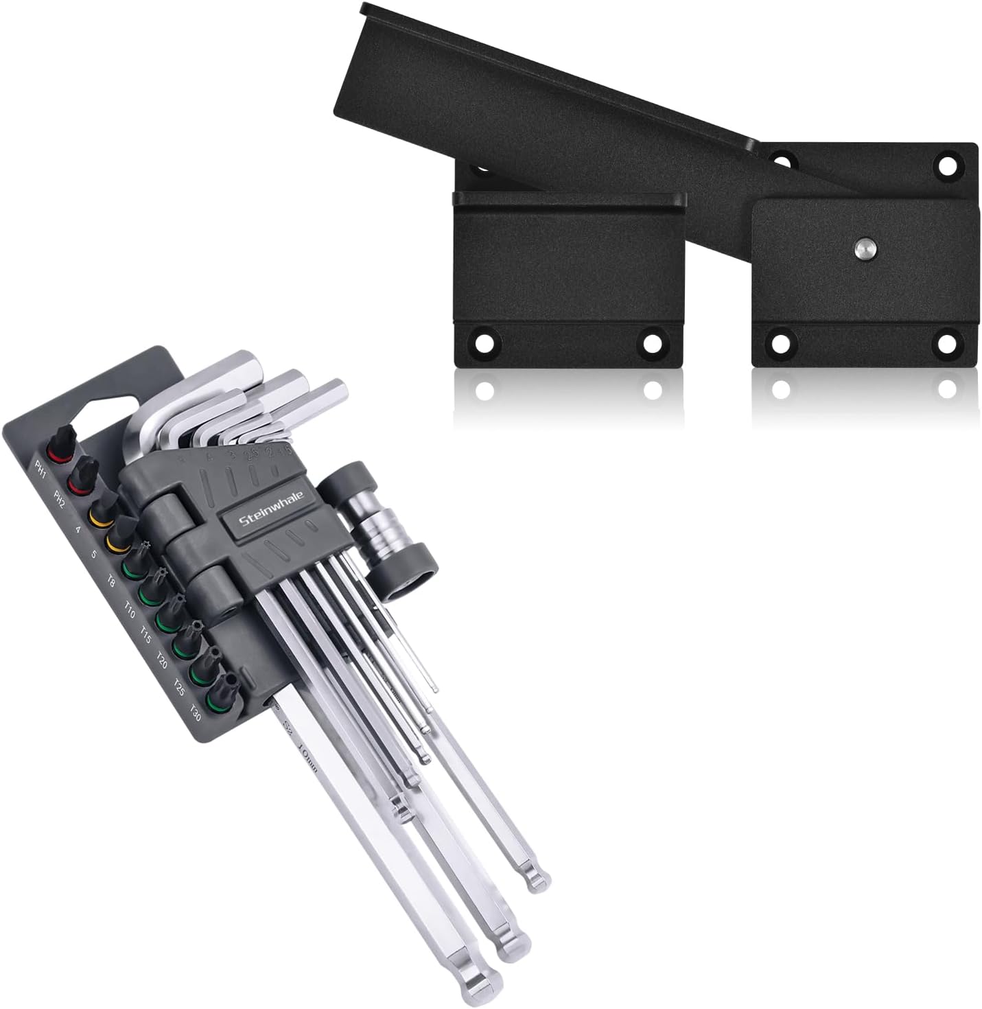 Flip Gate Latch Lock with Padlock Hole, 3.5mm Aluminum Alloy Door Latch for Outdoor Wooden Fence,Barn Door,Shed. Metric Allen Key Set, S2 Steel Hex Key Set, Allen Wrench Set with Bit Adapter and Screw