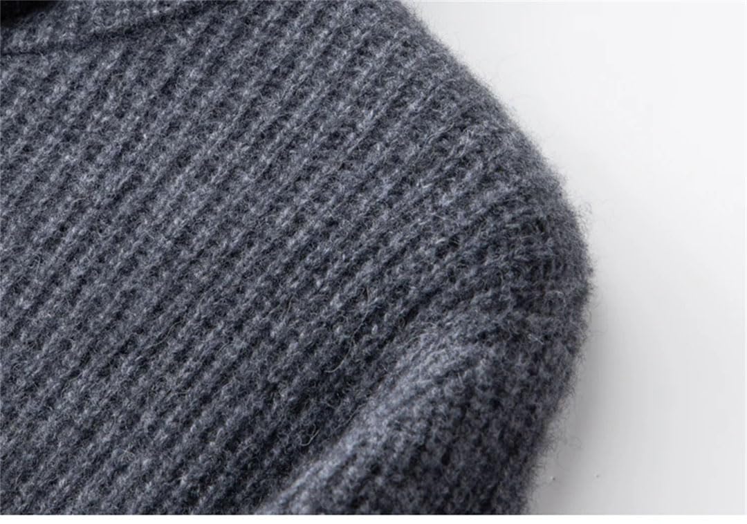 Vogrtcc Maglione di Cashmere da Uomo Maglieria Addensata Maglioni A Maniche Lunghe Autunno Inverno