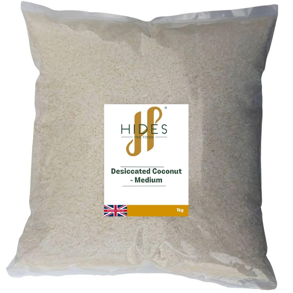 Desiccated Coconut - Medium 1kg - GMO Free - Suitable for Vegetarians - Baking - Granola - Breakfast - Snacking - Desserts - Cakes