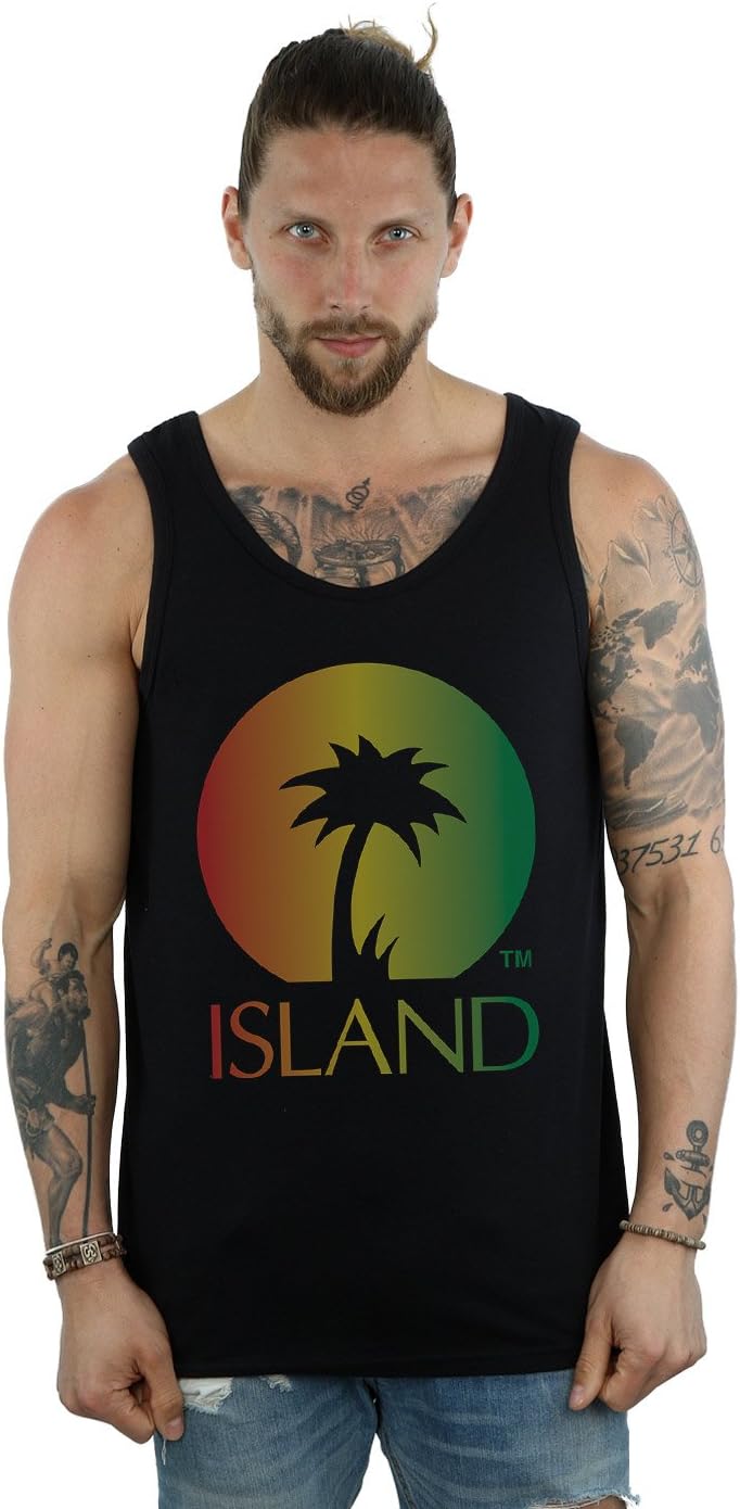 Island Records Men's Distressed Logo Vest