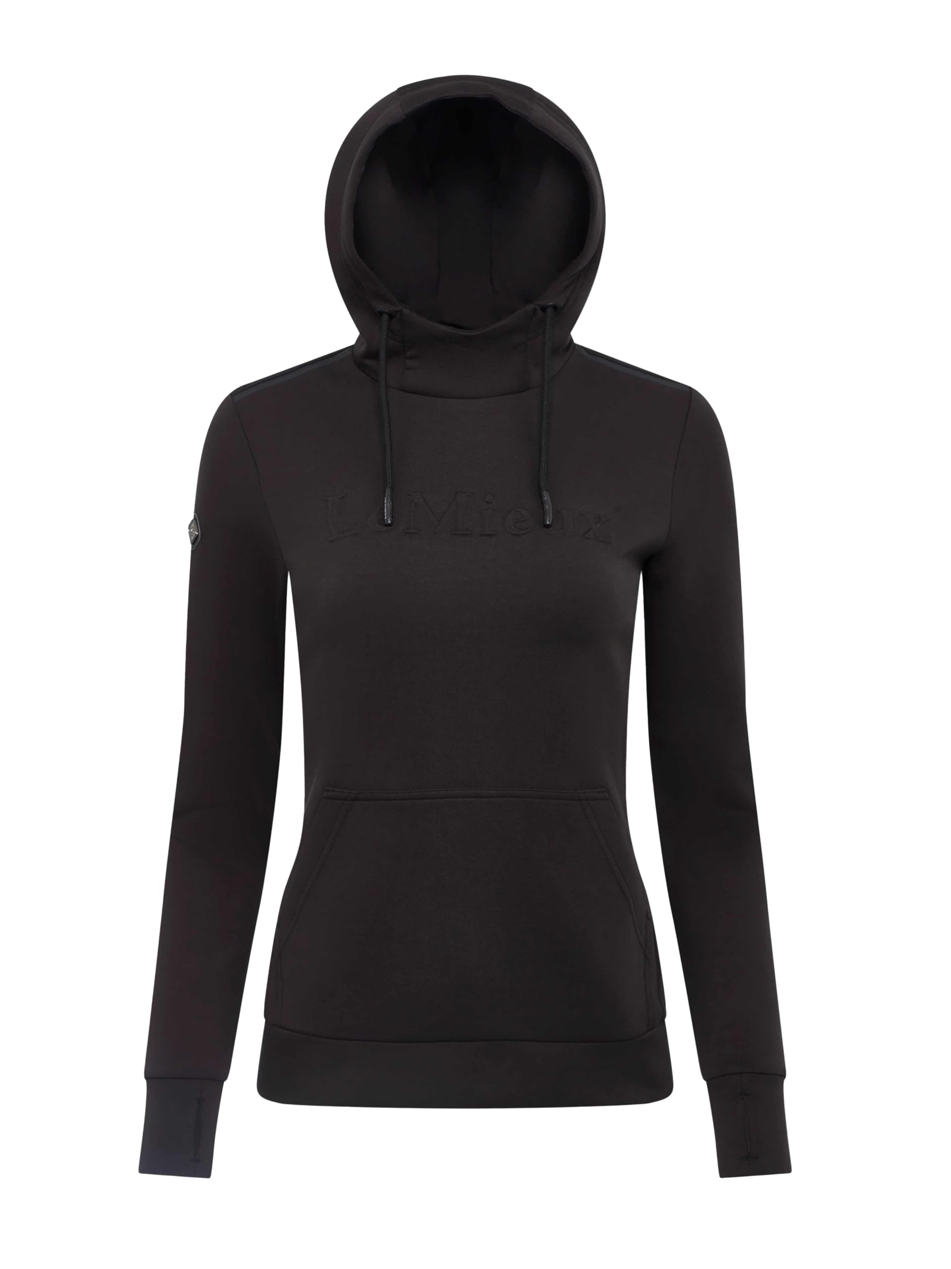 Lemieux Women's Black Classique Hoodie - Lightweight Equestrian Jumper - Kangaroo Pocket - Uk16