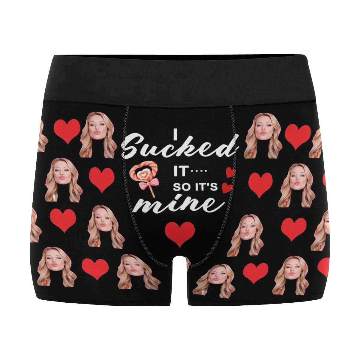 MyPupSocksCustom Men's Funny Face I Love You Valentines Boxer Shorts Novelty Briefs Underpants Printed with Photo (XS-XXXL)