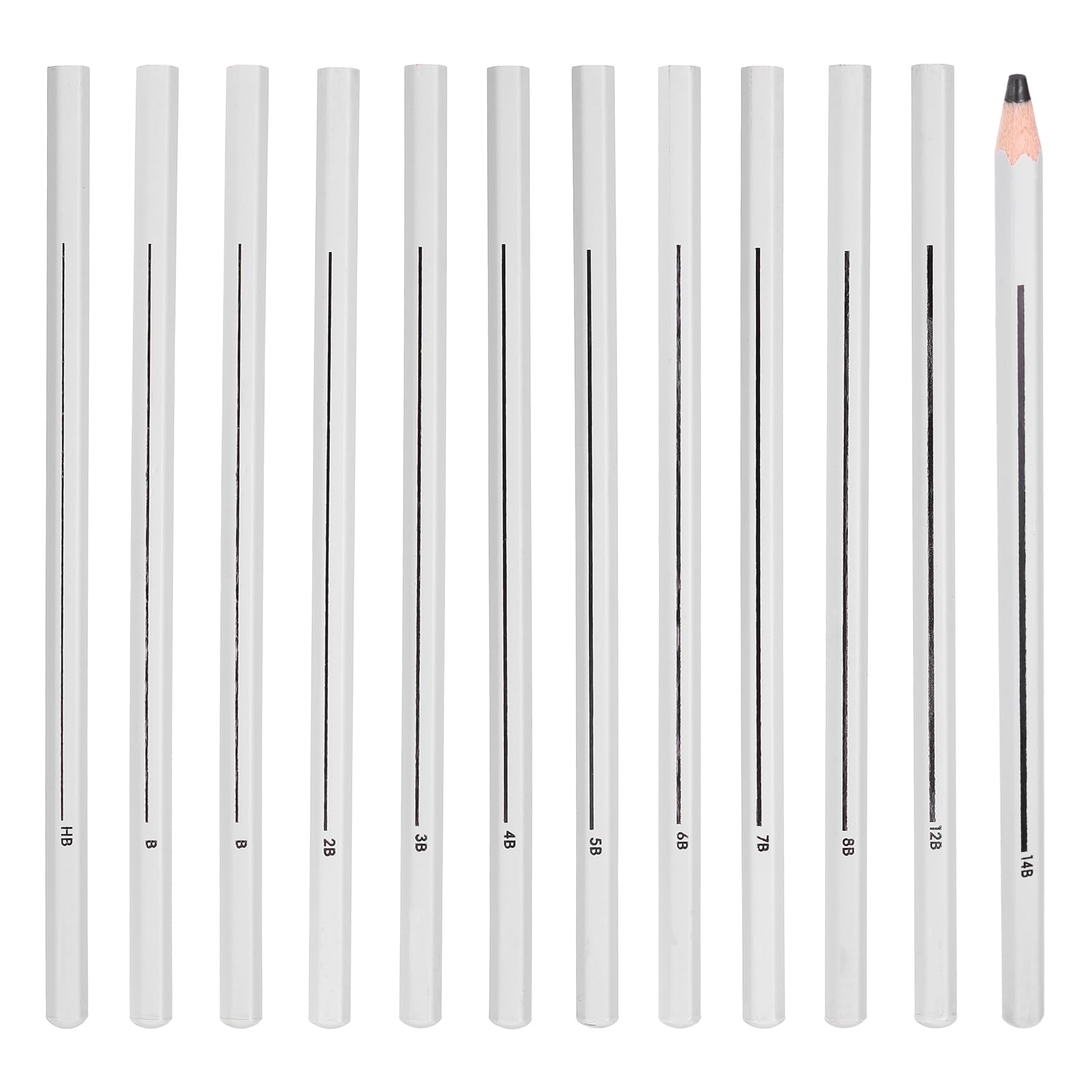 PATIKIL HB/B/2B/4B/6B/8B Graphite Pencils for Drawing, 12Pcs Sketching Pencils Wood Supplies Set Break-Resistant Lead with Built-in Sharpening Area for Painting Sketching Artist Design