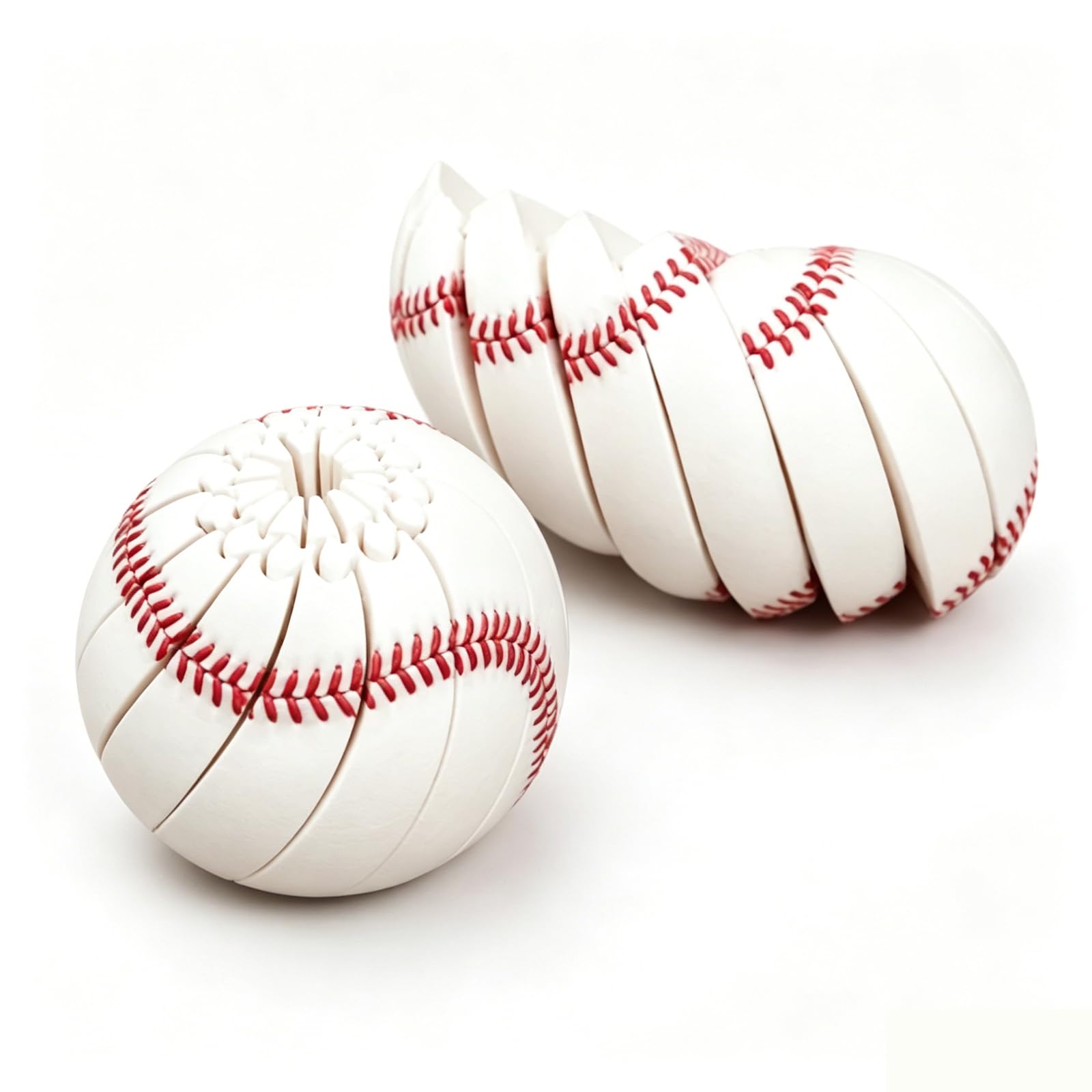 Baseball Fidget Ball Toy, 3D Printed Mini Spinner Sensory Fidget Ball Toy, Multi Style Rotating Puzzle Fingertip Stress Relief Toy, Focus Aid for Teens Adults Office Classroom (D)