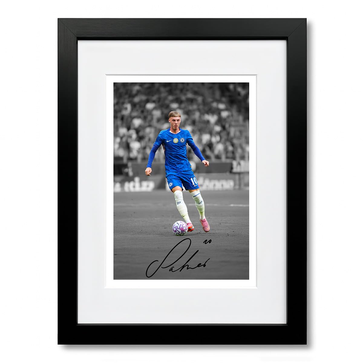Cole Palmer Chelsea Signed Photo Poster A4/A3 Print Picture Display Framed Autograph Memorabilia for Football Fans Gift England (A4 Framed & Mounted B+W)