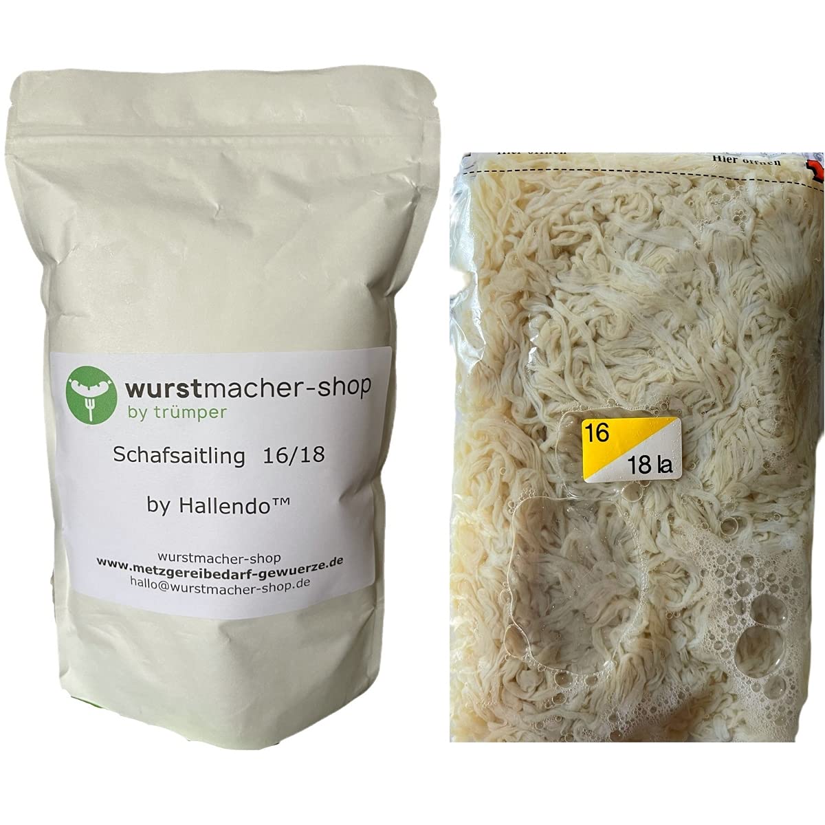 Schafsaitling Saitling im Beutel Kaliber 16/18 1A füllfertig - 91,4 Meter | wurstmacher-shop by trümper HALLENDO®