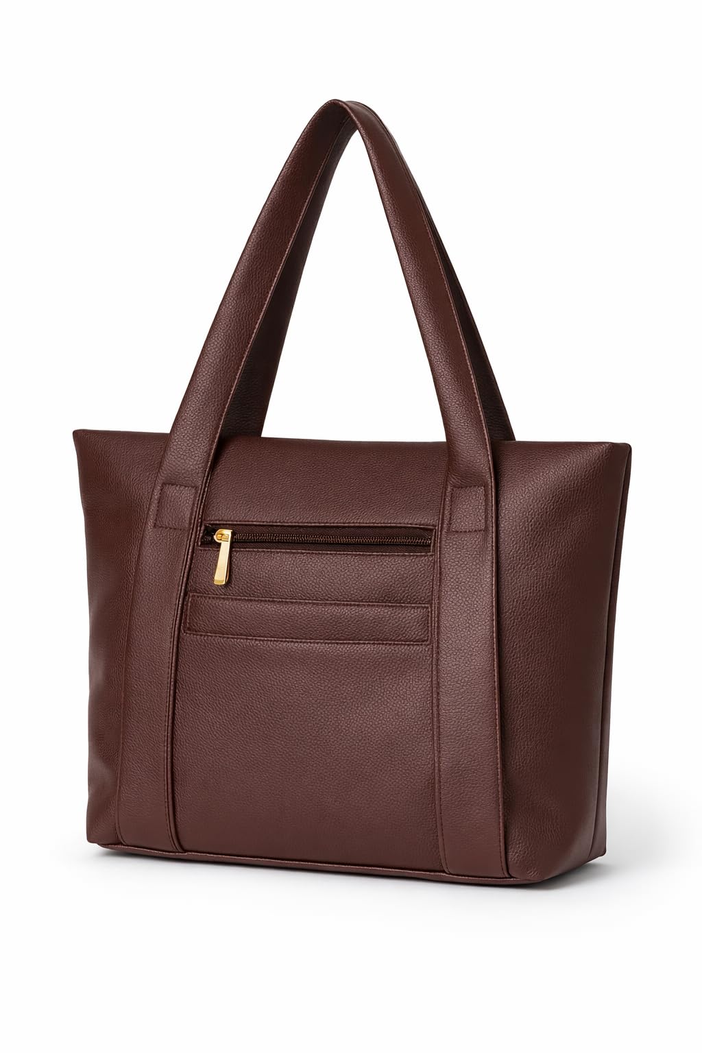Women’s Brown Leather Tote Bag for Office | Laptop Handbag with 11 Inch Compartment, Multiple Pockets & Zipper | Large Capacity Work Shoulder Bag for Daily Use & Travel-image-34