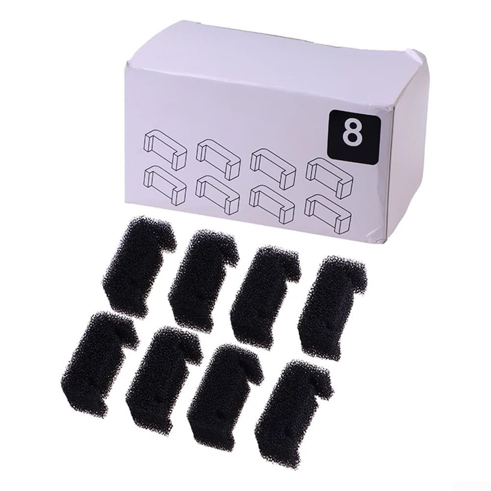8-Pack Black Sponge Filter for Cat Dog Water Fountain Dispenser - 6 cm Foam Replacement Soft Dense Foam