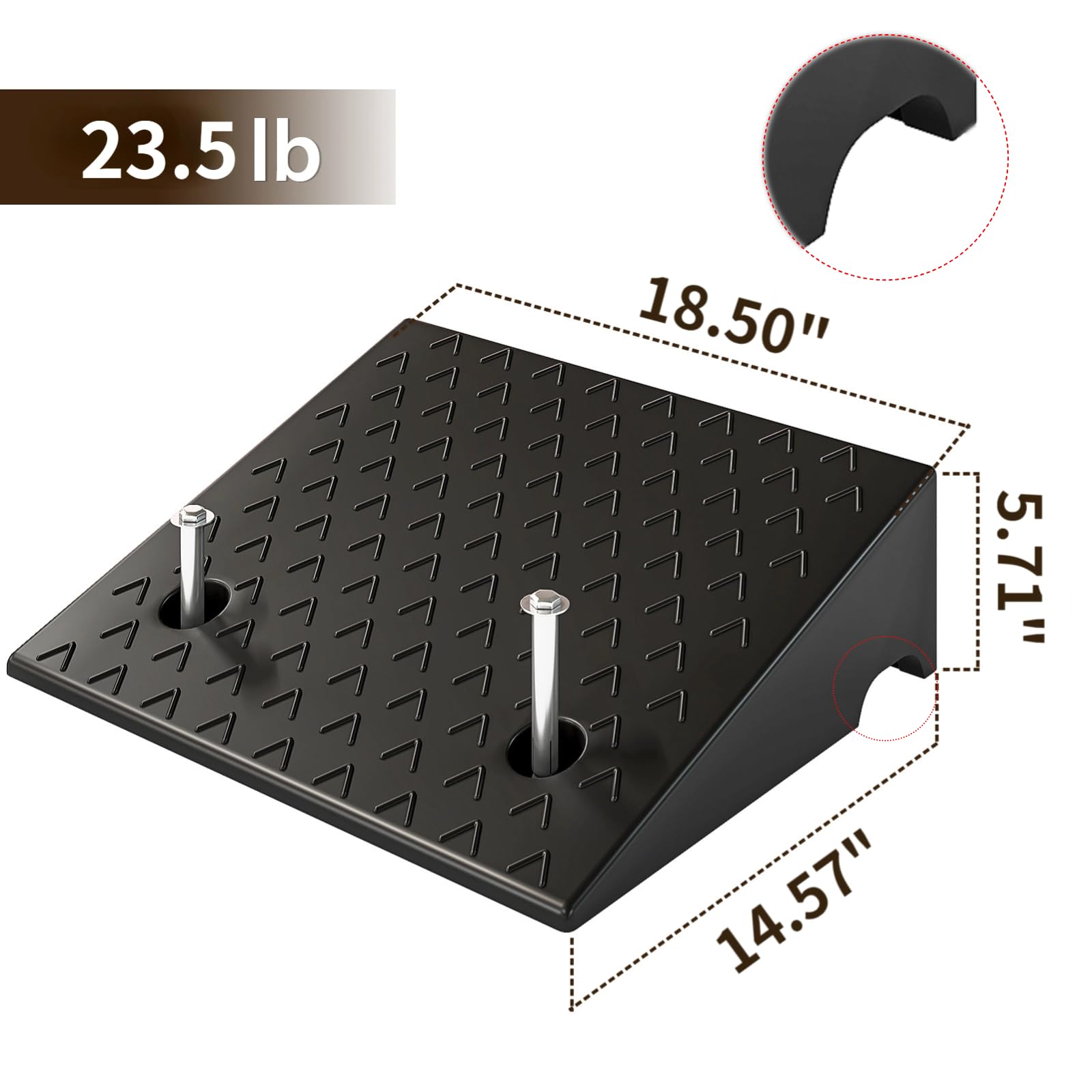 Snapklik.com : Nisorpa Rubber Curb Ramp, 40000 Lbs Weight Heavy Duty ...