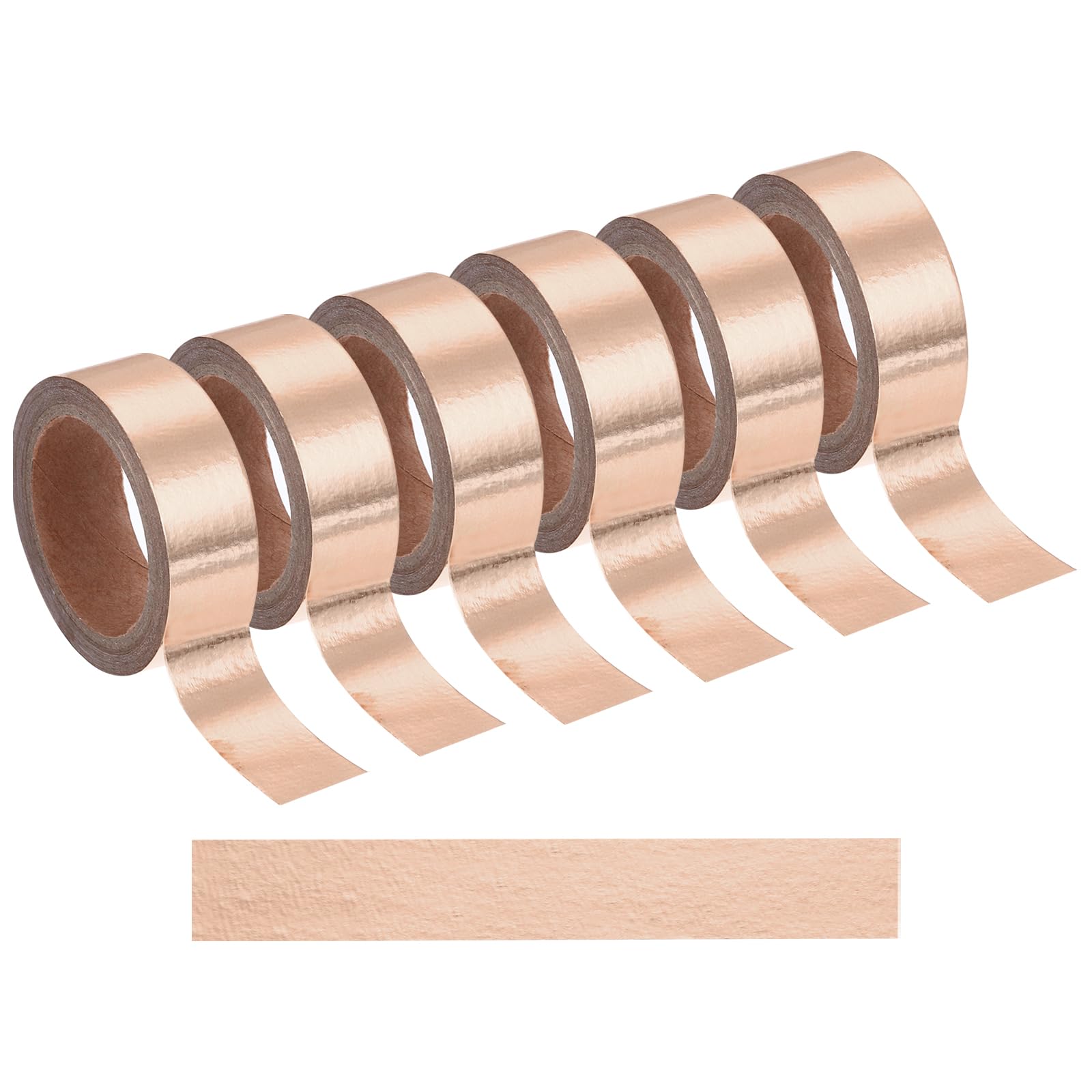 Cintas washi de oro rosa autoadhesivas de lámina metálica 15mm x 5m 6 uds 7