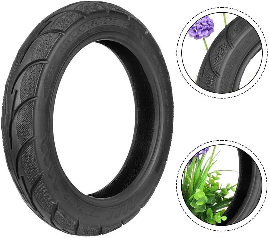 14-Inch Tubeless Scooter Tire 14x2.50 (64-254) 2.50-10 Thick Vacuum Rubber Replacement Wheel for Electric Scooters with Enhanced Grip and Shock Absorption, Black(Road tire Black)