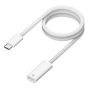 AreMe USB-C to Pencil 1st Generation Adapter Cable, 1.6FT | Type C to Pencil Adapter for Apple iPad 10th/11th A16 2025 Gen, Type C Pencil Charging Dongle Connector